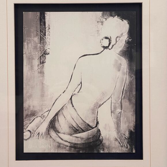 Lanie Loreth The Seated Woman Nude Black White Shadowbox Framed Print 15x17 inch - Picture 2 of 14